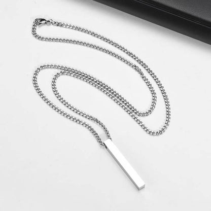 Halskette Silber - Edelstahl H1 - Bar Halskette mit Anhänger